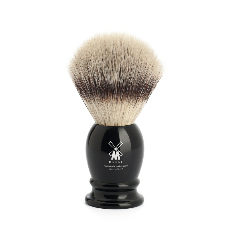 Mühle Silvertip Fibre®, Barberkost, 21 mm, Classic, Sort kunstharpiks